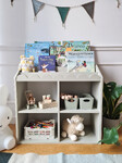 Montessori Bookshelf Book Nook sage– children's book and toy shelf