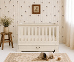 Ines elegant white cot / toddler bed 70x140 