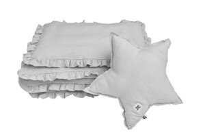Linen bedding with a flounce stone gray M without filling