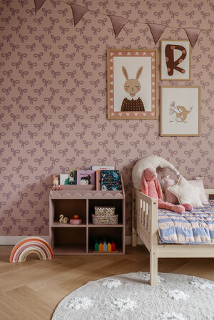 Montessori Bookshelf Book Nook vintage rose– children's book and toy shelf