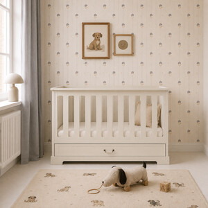 Ines elegant white cot / toddler bed 70x140 