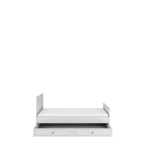 Ines elegant white bed 90x200 with drawer