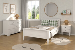 Ines white bed 120x200