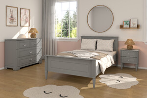 Ines neutral grey bed 120 x 200