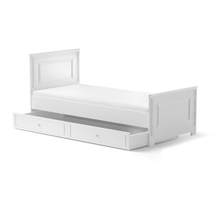 Ines elegant white bed 90x200 with drawer