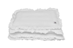 Linen bedding with a flounce snowy white M with filling