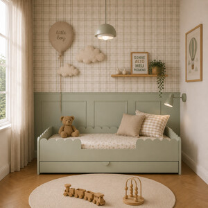 Bellamy BooK NooK łóżko 80x160 sage z szufladą